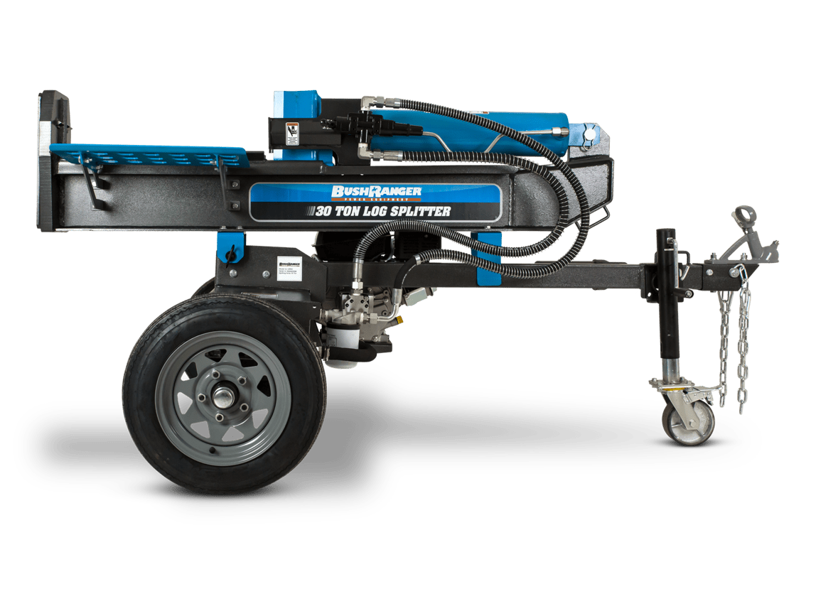 BushRanger 30 Ton Log Splitter - Larger Wheel Hubs and Wheels Larger Log Cradle