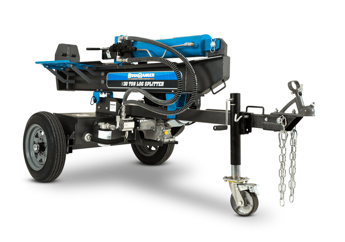 BushRanger 30 Ton Log Splitter - Larger Wheel Hubs and Wheels Larger Log Cradle